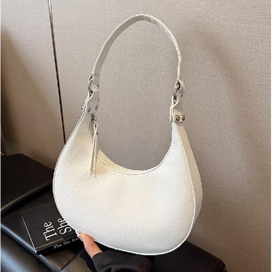 Light Luxury High-End Portable Capacity Shoulder Bag Trendy Women's Crossbody Handbag Half-Moon Bag Fashion