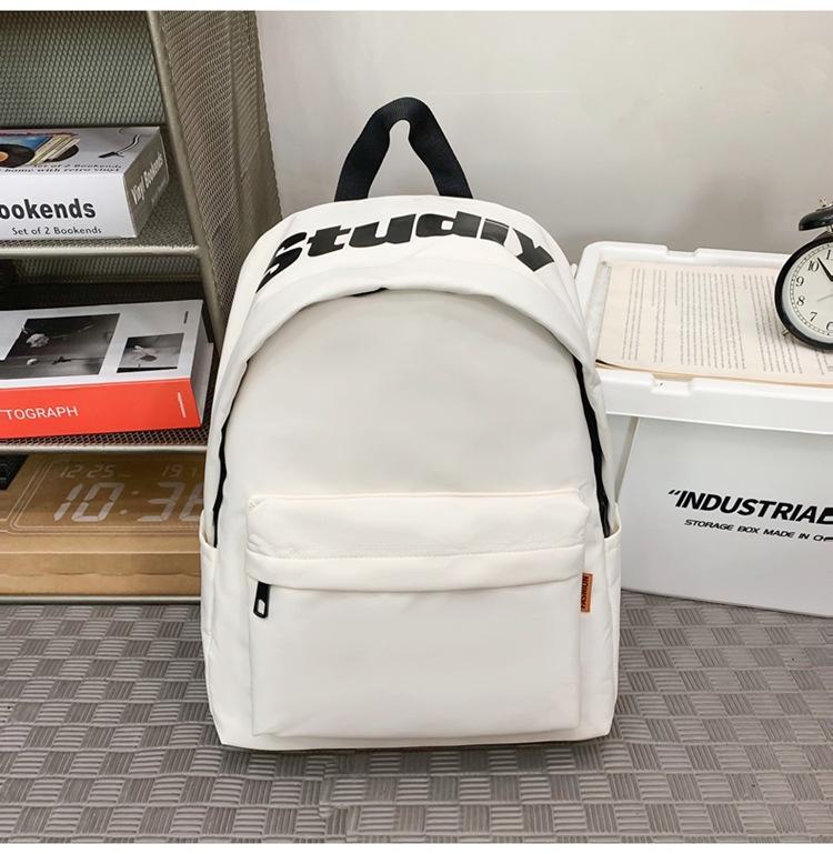

New simple and versatile large-capacity lightweight travel neutral backpack, college student schoolbag trendy backpack fashion білий