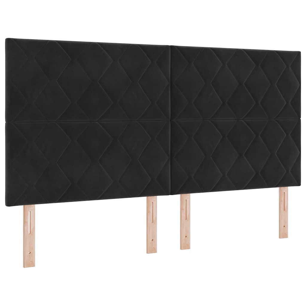 Boxspring Bed with Headboard Black 180 X 200 Cm Velvet