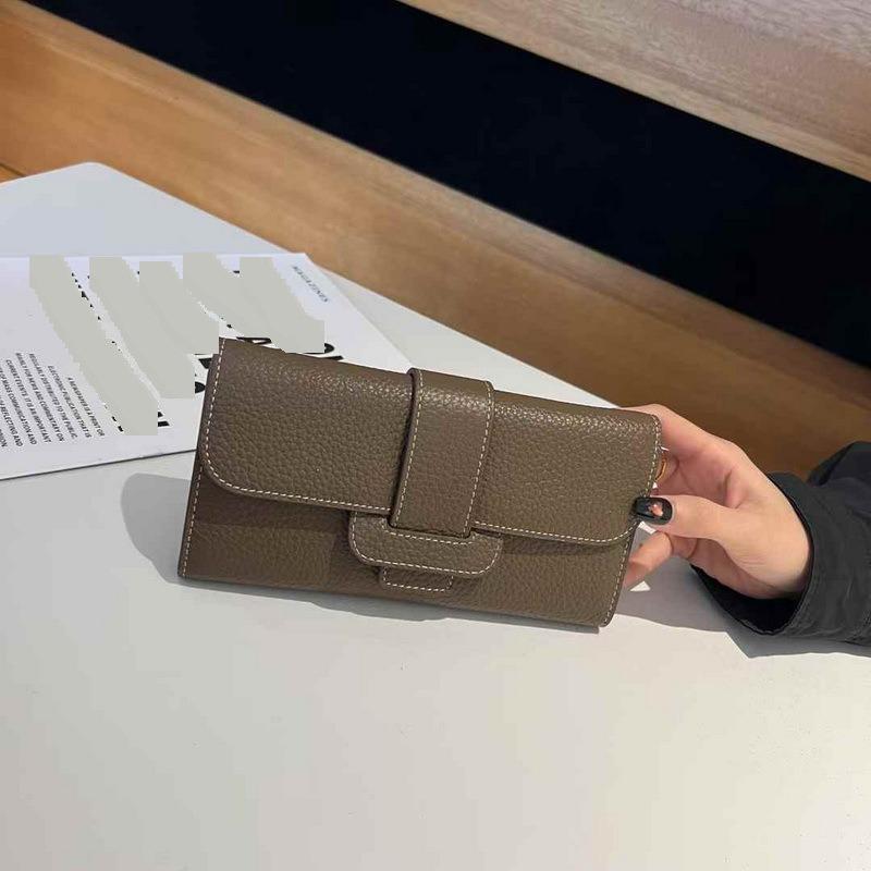 

Кошелек из натуральной кожи, верхний слой коровьей кожи, кожа TC, длинный, тройного сложения женский кошелек, широкая кожаная пряжка, сумка через плечо 20.5x11x3.5CM хаки