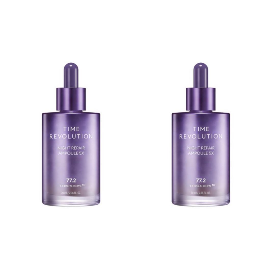 

MISSHA Time Revolution Night Repair Ampoule 5X 70ml | Probiotic Anti-Aging Serum 70ml x2