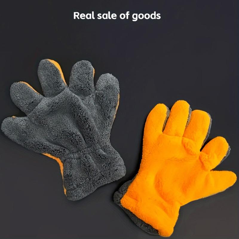 Polishing Wash Towels Plush Microfiber Washing Glove Coral Fleece Car Wash Gloves Car Wash Towels Cleaning Accessories