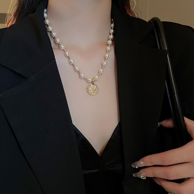 Silver Needle Vintage Pearl and Rhinestone Flower Earrings - French High-End Niche Court Style