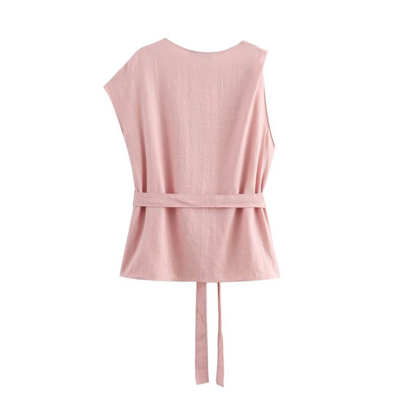 Fashion Style 2024 Autumn New Women's Stylish Asymmetric Lines Frill Tops Mid Waist Pants 4043246