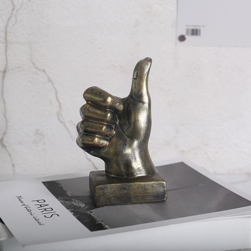 Gesture Finger Model Decoration Home Art Resin Victory Decoration Living Room Coffee Shop Creativity Vintage Desktop Crafts