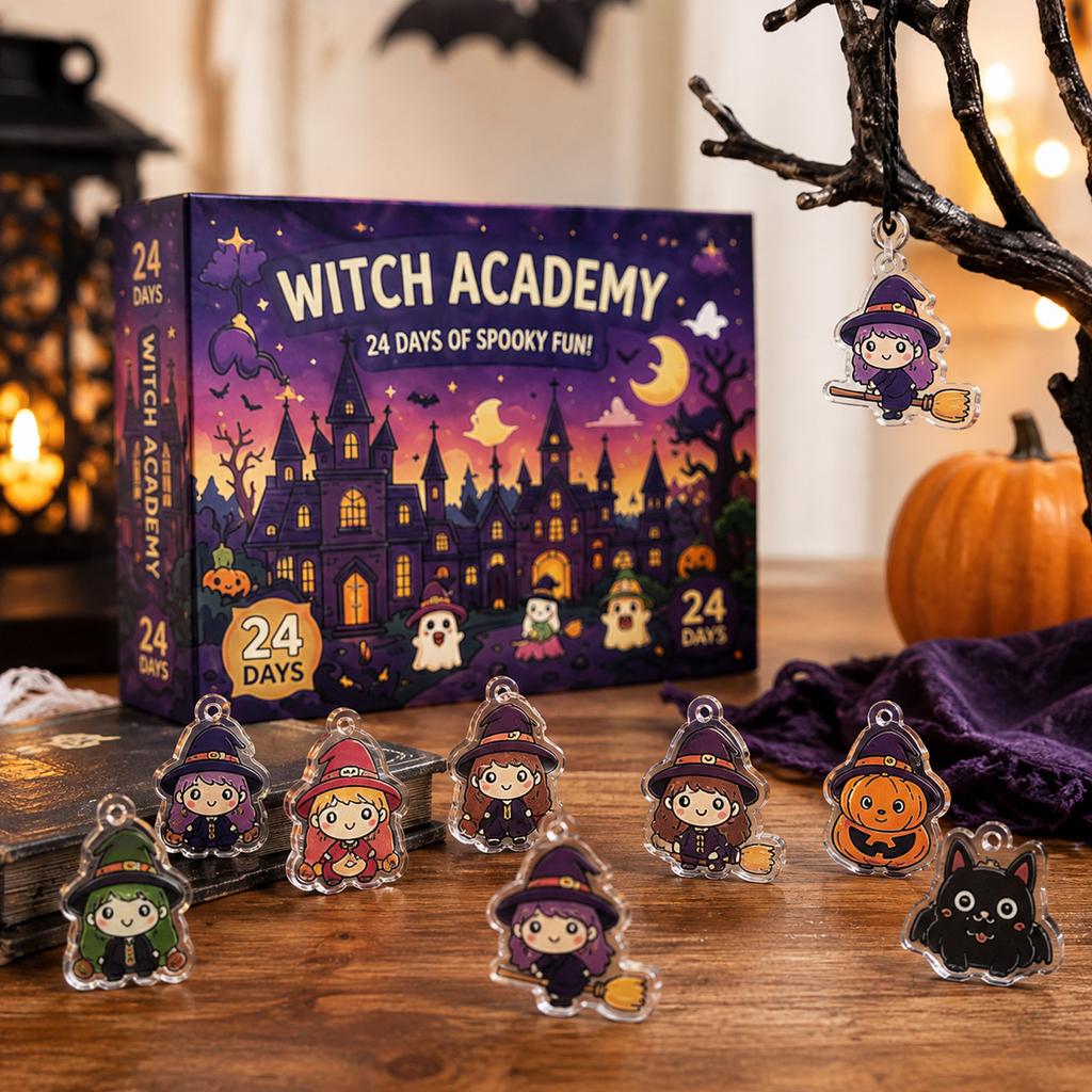 Calendario dell'Avvento di Halloween in Acrilico Ornamento per Tavolo Scaffale Decorazione Festiva