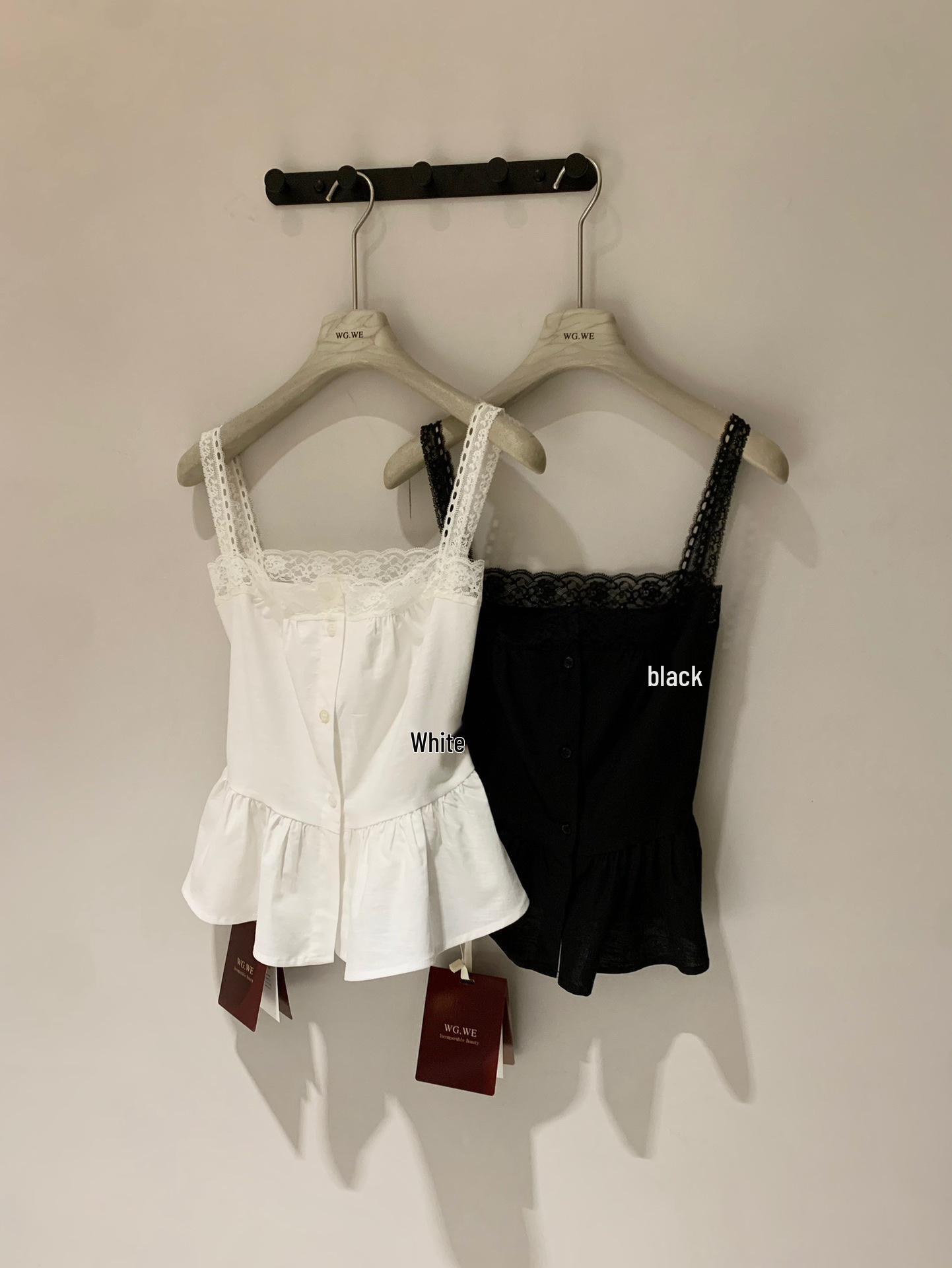 Spring Summer Women s Lace Patchwork Camisole Slimming Top Small белый