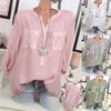 Chic Lace Shirt Autumn Women V-neck Long Blouse Loose Plus Size Sleeve S-5xl