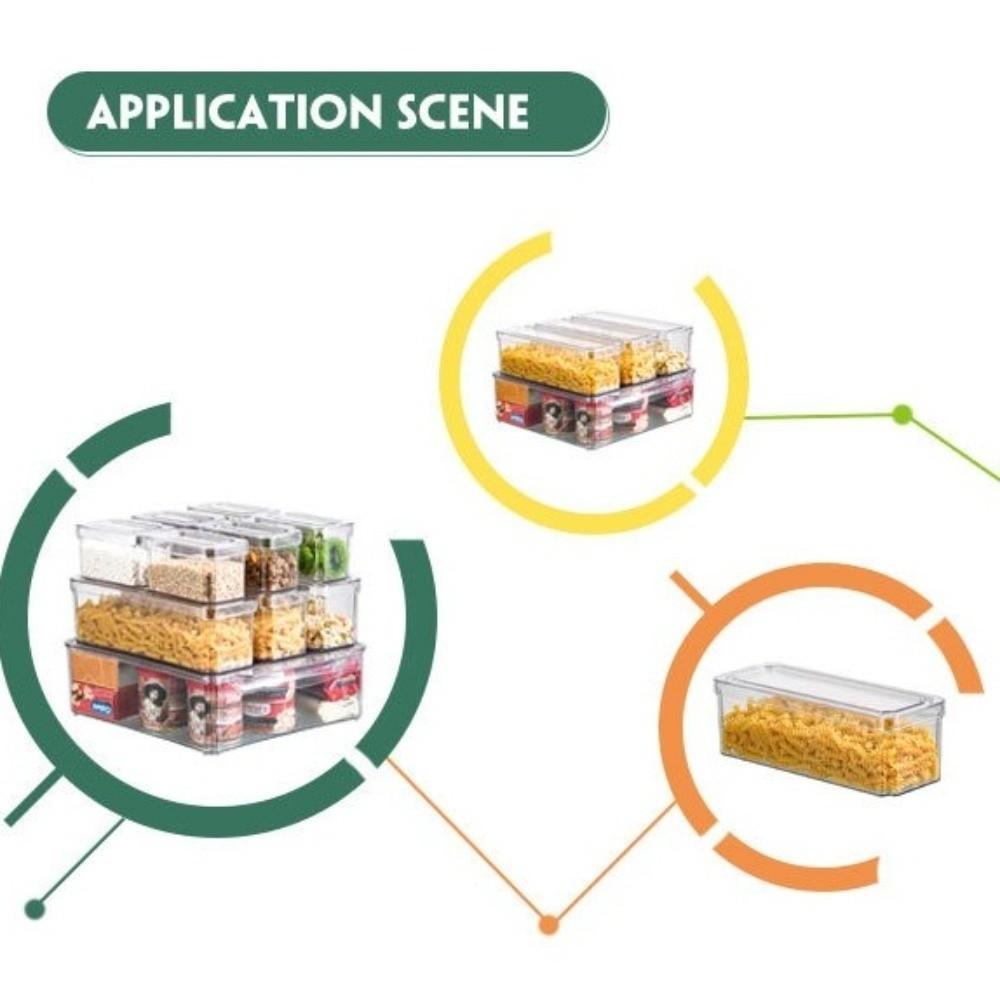 Transparent Fridge Organizer Box Sealed Plastic Food Storage Containers with Lids Fridge Drawer Organizer Fruit Storage