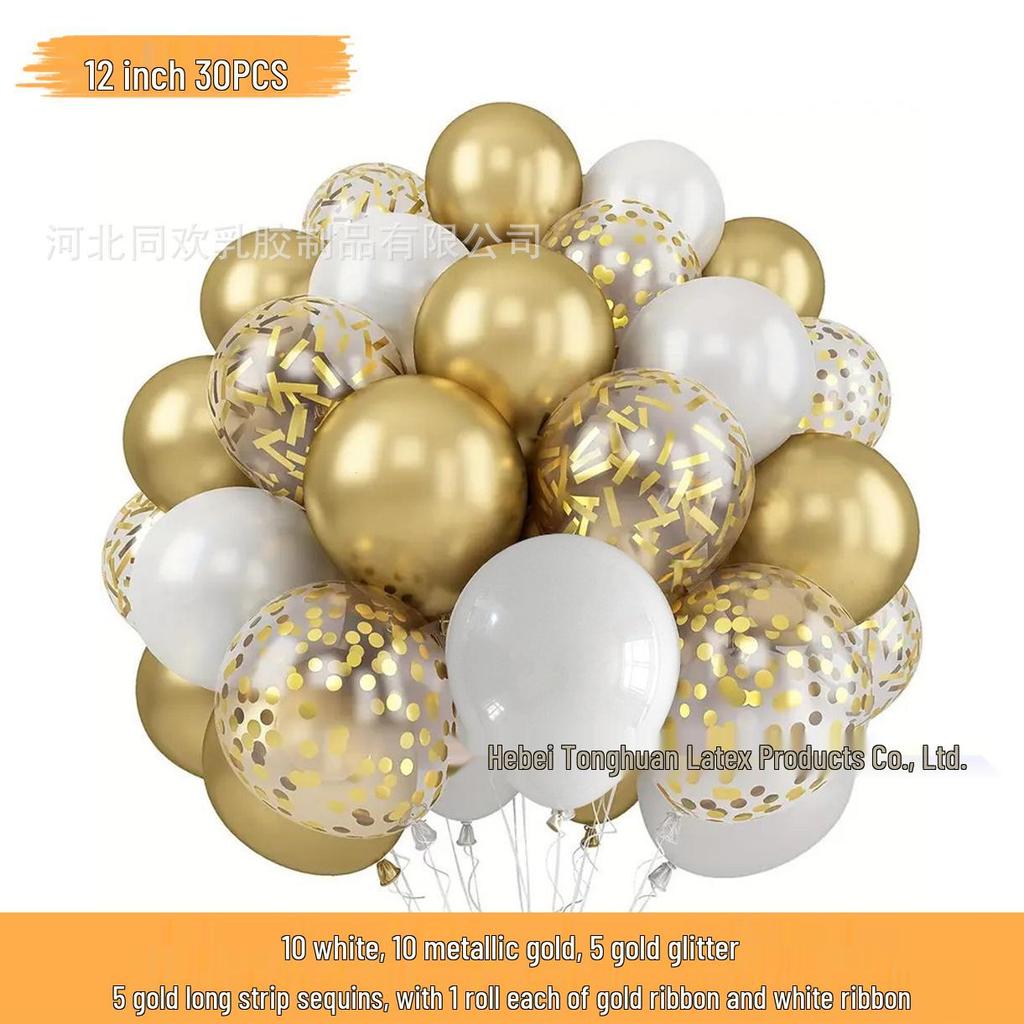 Neues Jahr Matt Glitzer Metallisch Latex Ballon Set für Dekorative Foto Atmosphäre