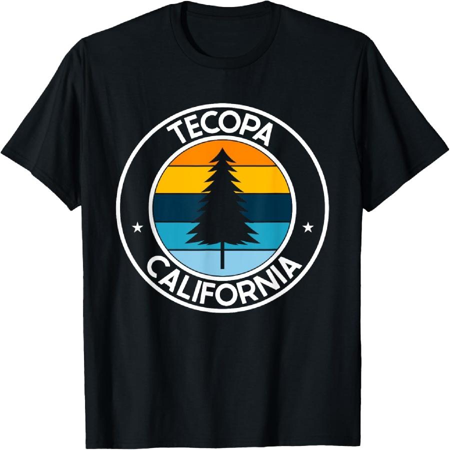 Tecopa California CA USA City Pride Pine Tree Retro Sunset T-Shirt S