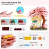Mini Pink Cherry Blossom Tree House Micro Building Blocks Set 1500pcsModel Decoration Romantic Gift for Her