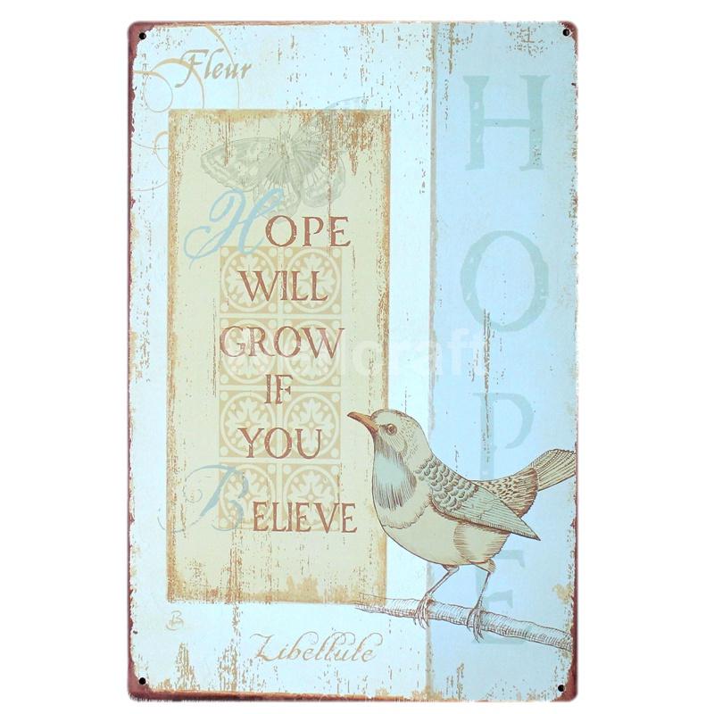 [ WellCraft ] Flower Pot Birds Plant Garden Metal Sign Wall Posters art Vintage Painting Personality Custom zoo Decor LT-1761