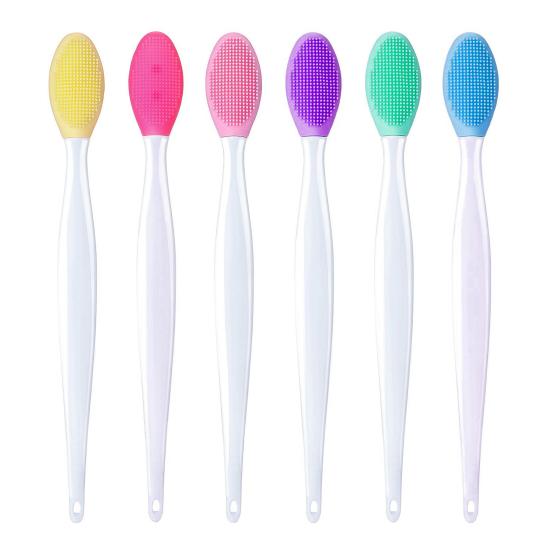 6Pcs Silicone Nose Brush Soft Silicone Double-Sided Face Cleanser Exfoliating Blackhead Remover Gentle Skin Care Tool for Sensitive Skin Lip Care And