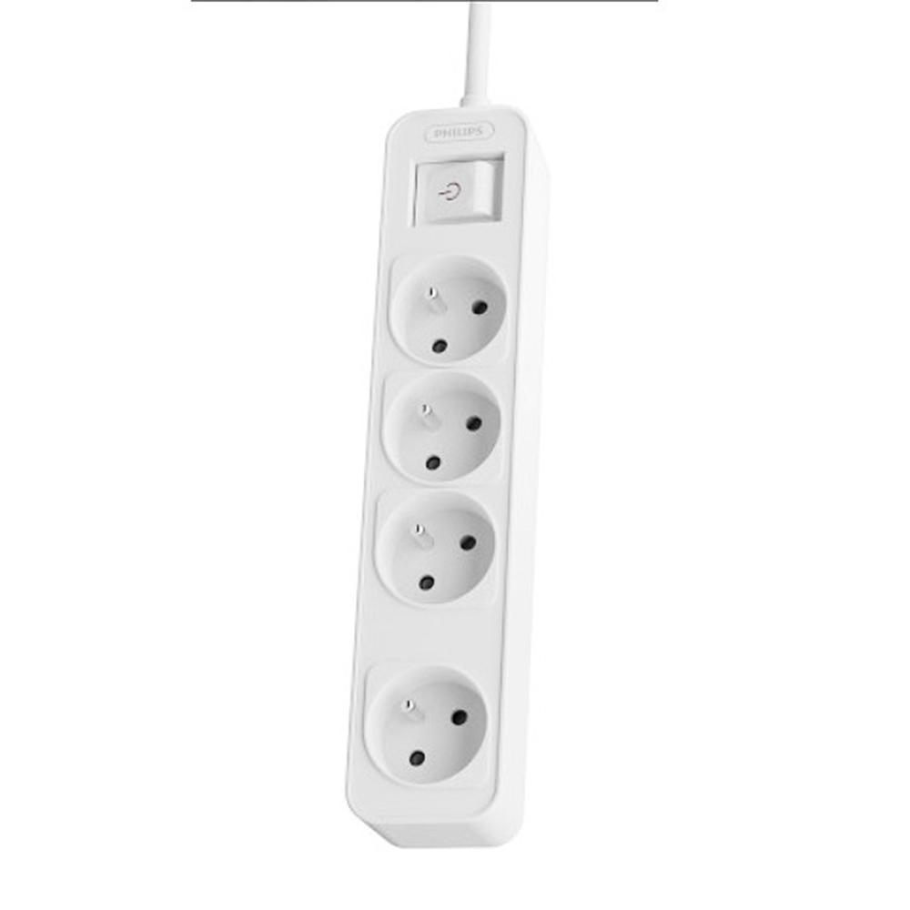 Przedłużacz Sieciowy Philips Listwa Zasilająca 4 Gniazda 1,5M 10A Biała
