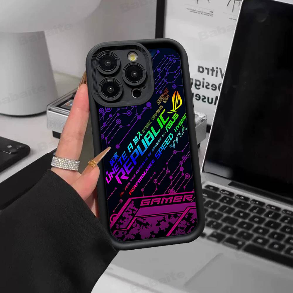 A-AsuS-S R-ROG LOGO Handyhülle Für IPhone 17 16 15 14 13 12 11 Pro Max Plus Silikon Stoßfeste Hülle