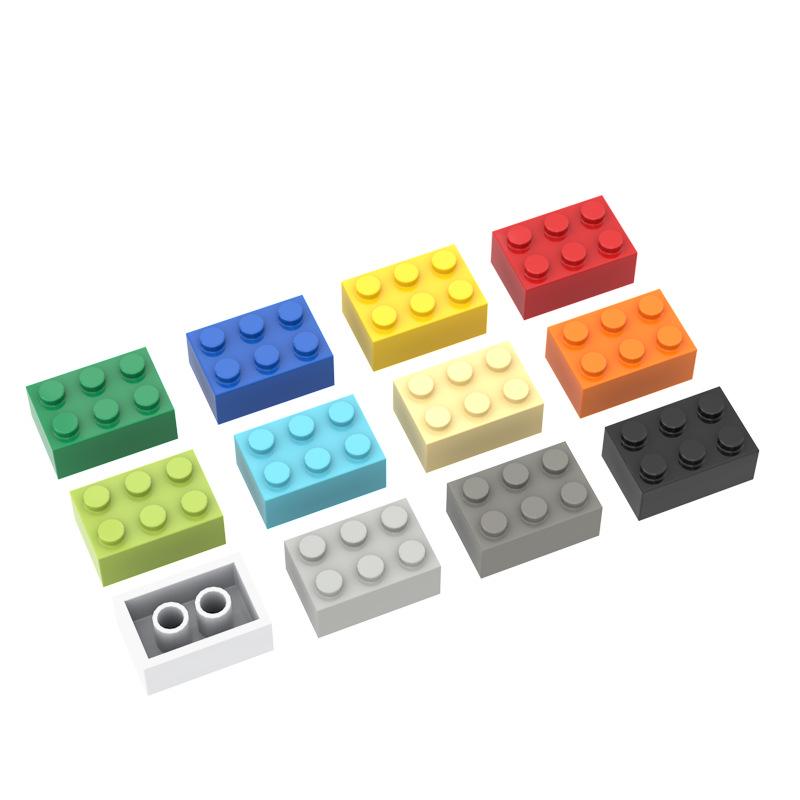 DIY 2X3 Basic Building Blocks, Compatible with LEGO, 6-Hole Small Particles