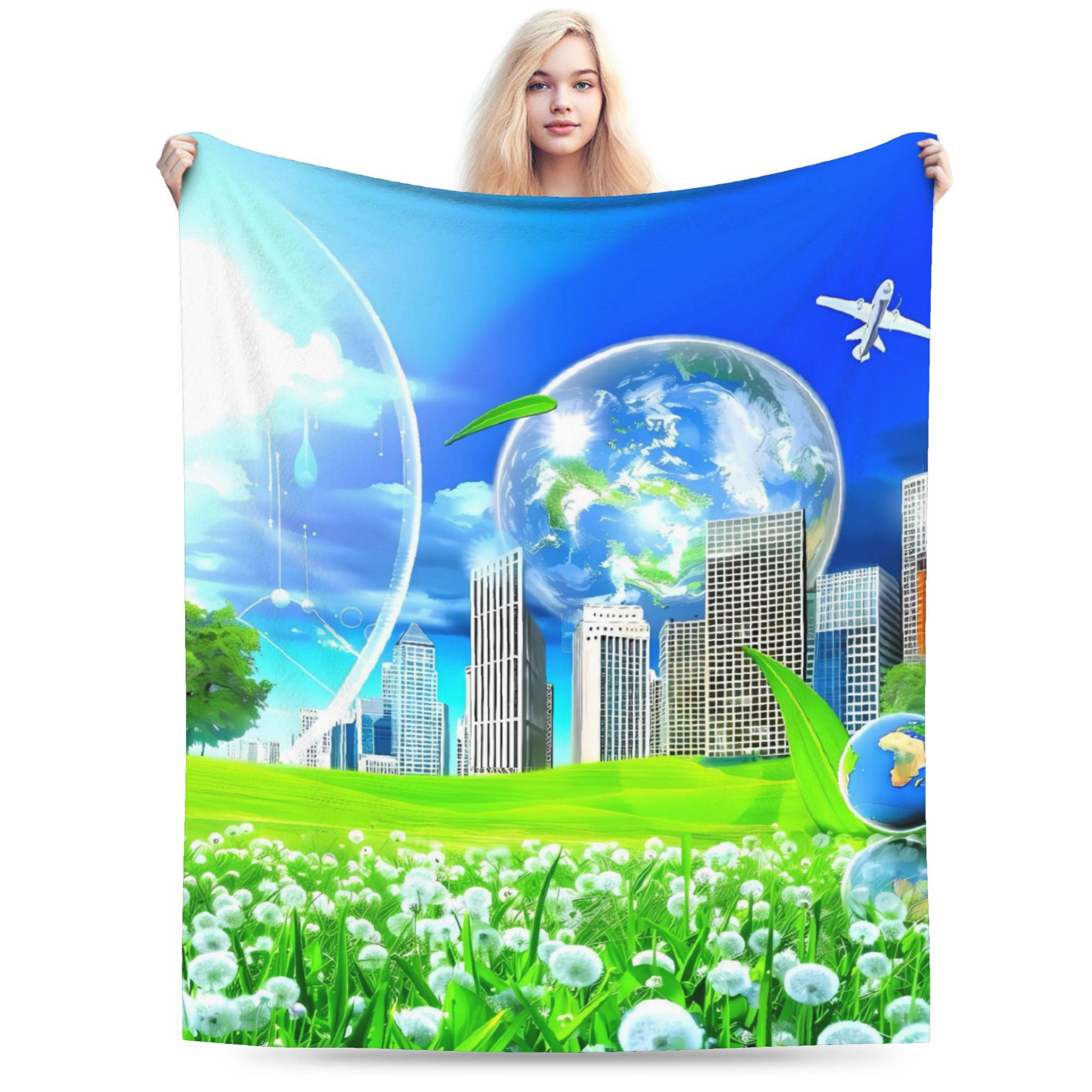 

Frutiger Aero Graphic Warm Soft Blankets Travel Plush Throw Blanket Novelty Bedroom Flannel Bedspread Sofa Bed Cover 75x90cm
