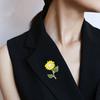 Faux Pearl Sunflower Brooch Zinc Alloy Flower Lapel Pin Sweater Cardigan Coat Business Suit Decoration Men Women Clothing Accessories