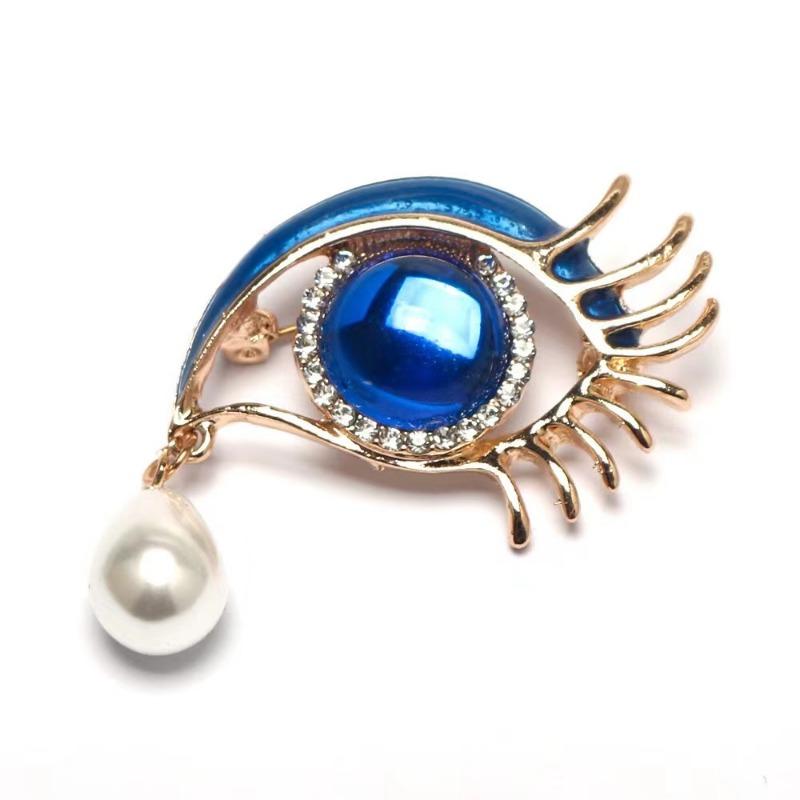 

Броши для женщин Стразы Эмалевые глаза Офисные Повседневные Броши Булавки Подарки Каплевидные Кристальные глаза one size синий
