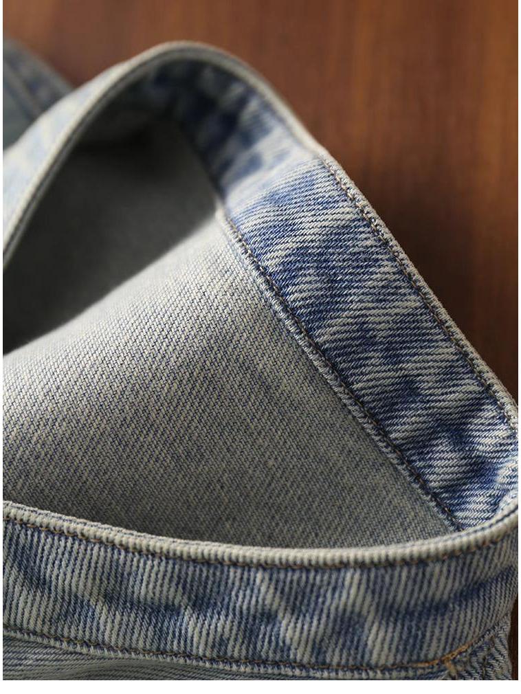Women's Retro Distressed Long Sleeve Denim Jacket
