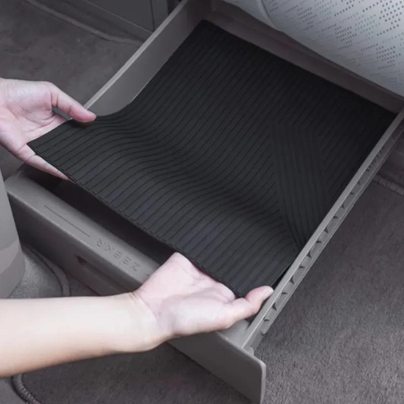 For ZEEKR 7X 2024 2025 Silicone Anti-slip Protective Pad Mat for Storage Box under Back Seats Car Accessories