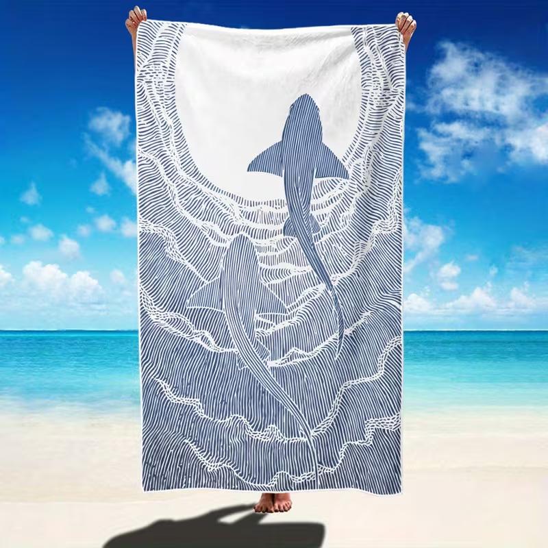 Boho Orca Whale Beach Towel Tribal Starry Night Orca Print Quick Dry Sandproof Absorbent Towel for Beach Pool Travel Vacation