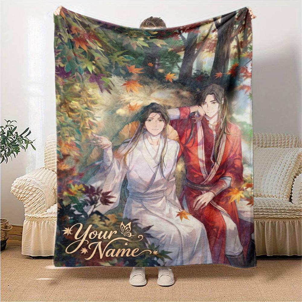 Name Custom Xie Lian and Hua Cheng Print Flannel Blanket High Quality Warm Comfortable Cover for All Seasons Perfect for Gifts Home Decor