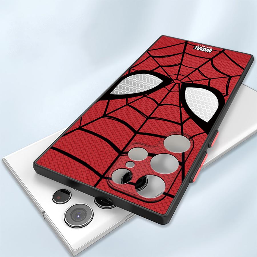 Custodia Marvel Spider-Man per Samsung Galaxy S25 S23 Ultra S24 FE S22 Plus S20 S21 S10 Note 20 10 Cover Posteriore in TPU Opaca