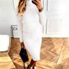 Herbst Damen Strick Rollkragen Pullover Pullover Schlank Rock Zweiteiliges Set