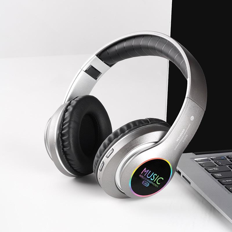 VJ033 Luminous LED Wireless Bluetooth Over-Ear Headphones with Heavy Bass