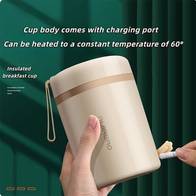Breakfast Thermos Cup for Office Workers To Take Away Portable Mini Thermal Soup Kettle Rechargeable Plug-in Heating