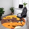 1pc Pumpkin Bear Office Round Area Rug, Under Office Chairs Bedroom Living Room Home Decor, Room Deco