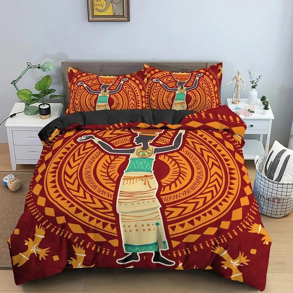 Ancient Egypt Vintage Pharaoh Pyramid Bedding Set Single Twin Double Queen King Cal King Size Bed Linen Set