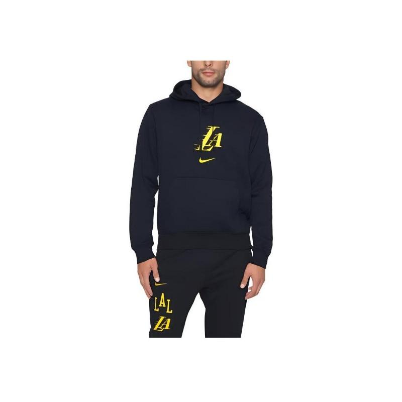 Nike Club Fleece City Edition NBA Los Angeles Lakers Letter Hoodie Casual Long Sleeve Sweatshirt Men Hoodies Black DZ0088-010