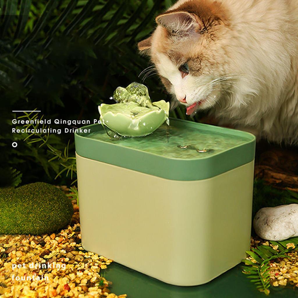1.5L Cat Water Fountain Supplies Feeder Quiet Dispenser Portable Bowl Dish Accessories USB Drinking