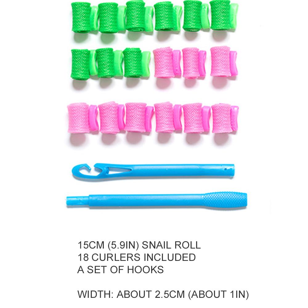 Hair Rollers 18 Pcs /set 15/23/28CM DIY Hair Curler Heatless Curls Snail Shape Curling Hair Tools  Portable Magic Hair Curler