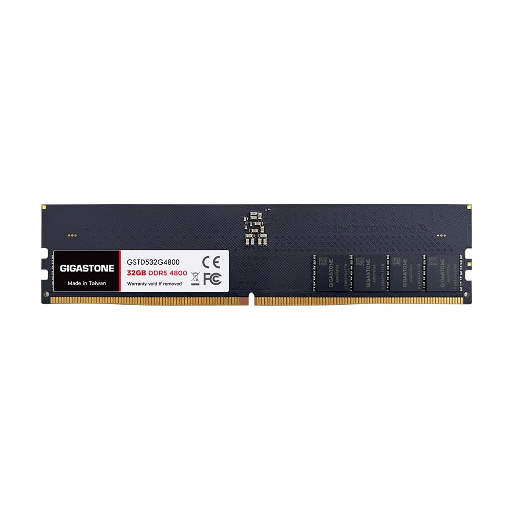 

GIGASTONE 32GBx1 DDR5 4800MHz CL UDIMM 288 Pin Unbuffered PC Desktop Only High Performance Memory Module Upgrade [Memory DDR5] (32GB Kit) PC5-38400