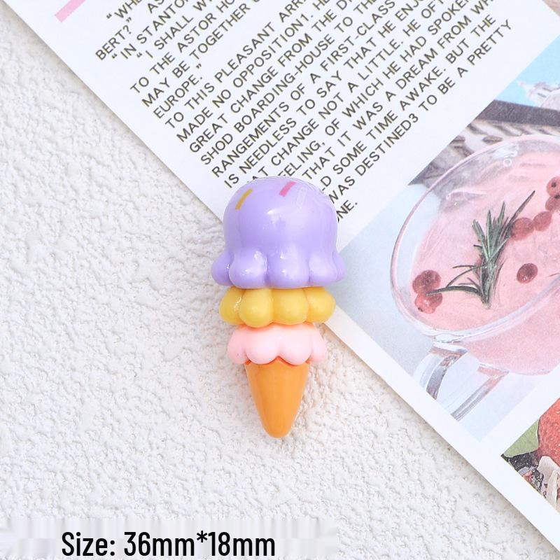 Colorful Ice Cream Resin Hair Clip & Shoe Buckle Jewelry DIY Accessory Set.