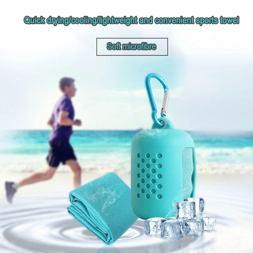Microfiber Quick Dry Fitness Cool Towel Mini Towel Silicone Bag Sports Quick Dry Cool Towel  Sports