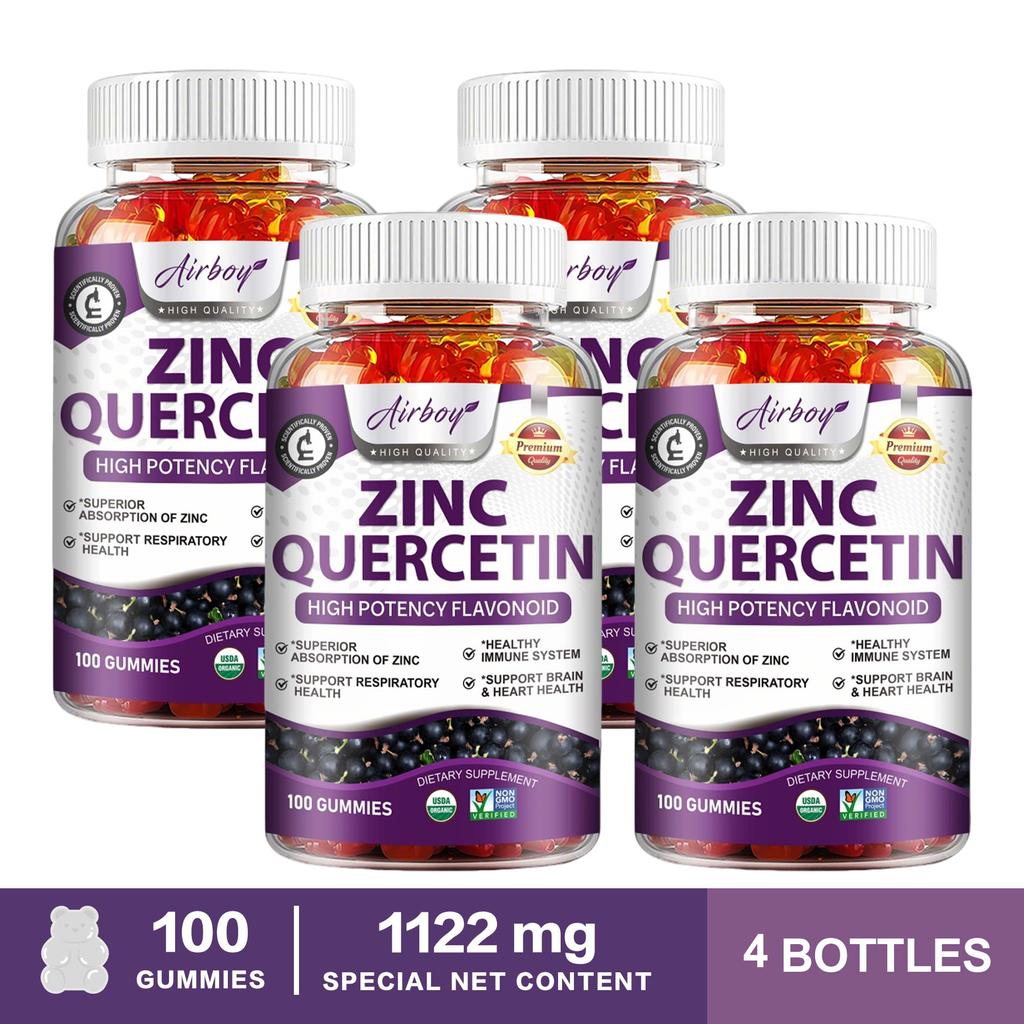 Zinc Gummies, Containing Quercetin Extract, All-natural, Nutritional Supplement, Suitable for Both Men and Women.
