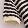 2025 Spring/Summer Women's Striped Short-Sleeve Polo Collar Knitted Sweater - Casual & Versatile
