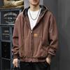Retro Hooded Work Jacket In Autumn and Winter New Loose Plaid Trendy Brand Inner Casual Jacket Trendy