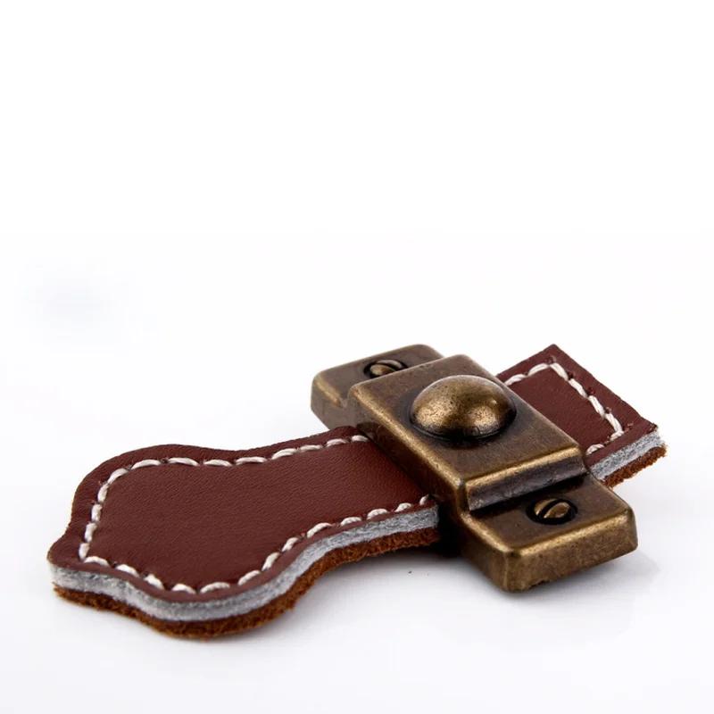 Leather furniture Knobs Soft Leather Handle And Knobs Furniture Cabinet Drawer Chest Suitcase Trunk Box Case Handle With Screws