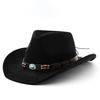 Western Cowboy Hat Suede Jazz Hat Men's and Women's Ethnic Style Autumn and Winter Felt Hat Wide Brim Hat