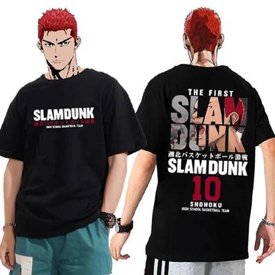 Anime Slam Dunk T-Shirt για ανδρικά Sakuragi Hanamichi Kaede Rukawa Tees Manga Hip Hop Κοντομάνικα Ρούχα αποστολής