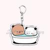 Cute Bubu Dudu Love Keychains Couple Bear Panda Acrylic Keyring for Accessories Bag Pendant Key Chain Jewelry Fans Lovers Gifts