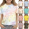 Kids Animal Print Casual Loose Fit Short Sleeve T Shirt Round Neck Comfortable Soft Fabric Top for Everyday Wear