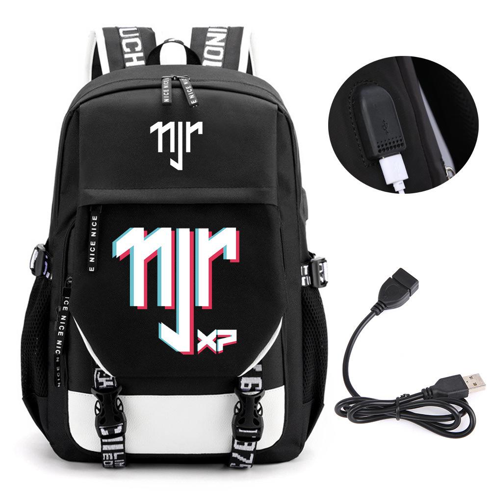 Football Star Peripheral Backpack Fashion Teen Usb Backpack Campus Student School Bag
