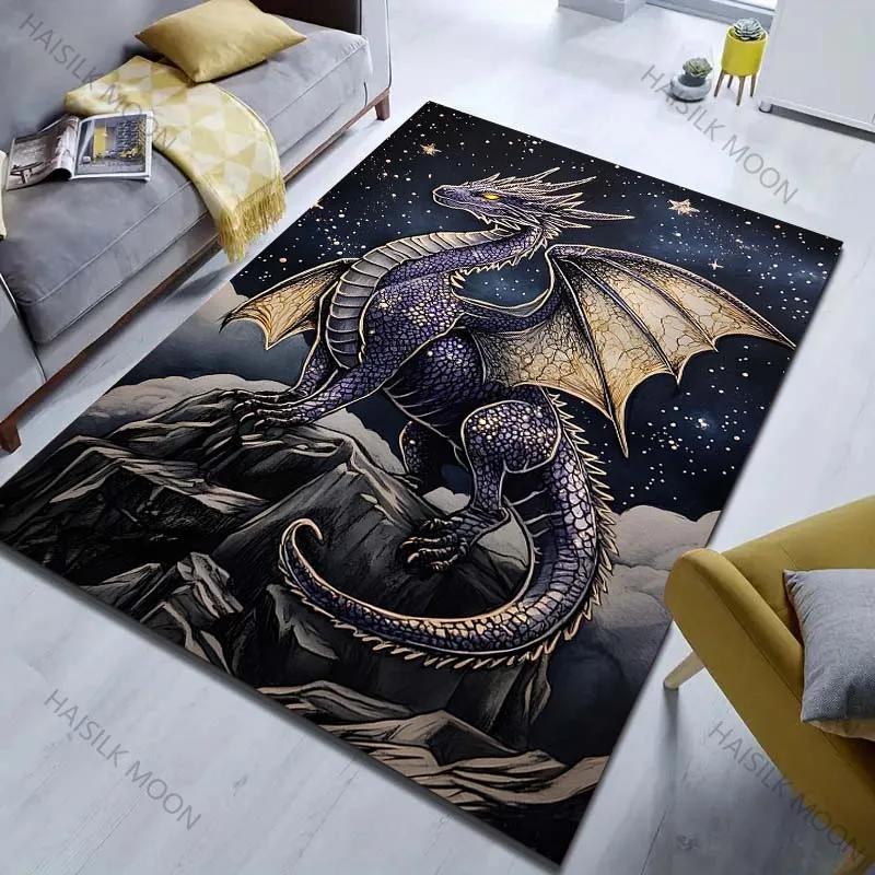 1PC Dragon Totem Printed Carpet for Living Room Bedroom Sofa Home Decoration Non-slip Floor Mat Modern Carpet Luxury Gift